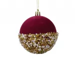 Kalėdinis eglės žaisliukas BAUBLE SUGAR, t.rožinės sp., 8 cm, 1 vnt