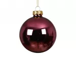 Stiklinis kalėdinis eglės žaisliukas BAUBLE SHINY, t.rožinės sp., 8 cm, 1 vnt