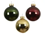 Stiklinių kalėdinių eglės žaisliukų rinkinys BAUBLE, įvairių sp., 8 cm, 16 vnt