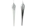 Stiklinis kalėdinis eglės žaisliukas ICICLE, 3,8 x 3,8 x 22 cm, 1 vnt