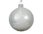 Stiklinis kalėdinis eglės žaisliukas XMAS TREE, baltos sp., 8 cm, 1 vnt