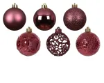 Kalėdinių eglės žaisliukų rinkinys BAUBLE, t. rožinės sp., 6 cm, 37 vnt