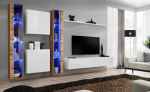 Sekcija Switch XVI su LED ap&scaron;vietimu, ąžuolo/balta