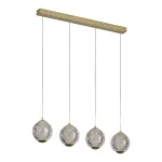 Pakabinamas LED &scaron;viestuvas OSRAM DECOR XSTAL, 15W 4000K 2000lm kristalų efektas žalvario 66x12x118cm