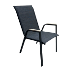 lauko kėdė GALWAY, 55,5x72,5xH92,5 cm, juoda