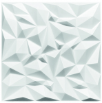 Klijuojamos lubų/sienų plok&scaron;tės 3D AMETHYST, baltos sp.,  50 x 50 x 2,5 cm