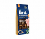 Sausas &scaron;unų ėdalas BRIT PREMIUM BY NATURE ADULT M, 15 kg
