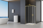 Du&scaron;o kabina Firenze Gold 90X90X195, &scaron;lifuoto aukso profilis