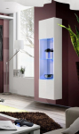 Pakabinama vitrina-spintelė su LED ap&scaron;vietimu Fly 42, balta
