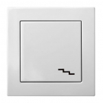 Perjungiklis be rėmelio EPSILON, 1 klavi&scaron;o, baltos sp.