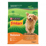 Sausas ėdalas &scaron;unims FRISKIES Balance, su vi&scaron;tiena, jautiena ir daržovėmis, 3 kg