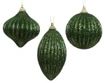 Kalėdinis eglės žaisliukas BAUBLE, t.žalios sp., 3 rū&scaron;ių, 8 cm, 1 vnt