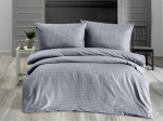 Satininės patalynės komplektas STRIPE, pilkos sp., 160 x 200 cm, 2 x 70 x 70 cm, 100 % medvilnės