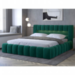 Lova su grotelėmis ir LED ap&scaron;vietimu Lamica 160x200 cm, žalia