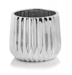 Keraminis vazonas MOON DONICA, apvalus, sidabrinės sp., 16 x 13 cm