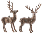 Kalėdinis eglės dekoracija DEER, auksinės sp., 2 rū&scaron;ių, 5 x 11 x 14 cm