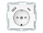 Ki&scaron;tukinis lizdas su įžeminimu (USB-C/USB-A) QR1000, be rėmelio, baltos sp.