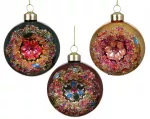 Stiklinis kalėdinis eglės žaisliukas BAUBLE SPARKLE, 3 spalvų, 8 cm, 1 vnt