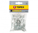 Kniedės TOPEX, 4,0 x 8 mm, aliumininės, 50 vnt.