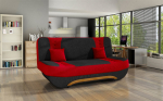 Sofa Ewa II, juoda/raudona