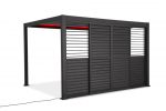 Stumdomos žaliuzinės durys pavėsinei Pergola PREMIUM 4m, antracito sp.