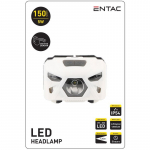 Pakraunamas žibintas ant galvos ENTAC,IP54,5W,150lm,pakraunamas USB, balta+raudona &scaron;viesa,baltos sp.