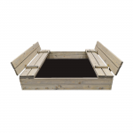 Smėlio dėžė Bonus Orbis su patiesalu, 140x140 cm,  pilka