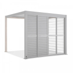 Stumdomos žaliuzinės durys pavėsinei Pergola PREMIUM 4m, balta