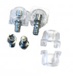 Lentynų jungtis Rafix su varžtu 5 x 10 mm, 20 x 12 mm, skaidri, 4 kompl.