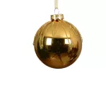 Stiklinis kalėdinis eglės žaisliukas BAUBLES GLITTER, auksinės sp., 8 cm, 1 vnt