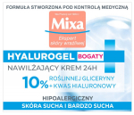 Veido kremas Mixa Hyalurogel, 50 ml