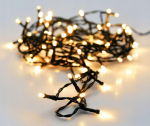 Elektrinė girlianda, IP44, 120 LED, 8 režimai, &scaron;iltai baltos sp, 6/18val. laikmatis, 9+3m