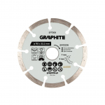 Deimantinis segmentinis pjovimo diskas GRAPHITE, 115 x 2,0 x 22,2 mm, betonui, sausam pjovimui