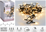 Elektrinė girlianda LED LIGHTS, 48 LED, IP44, (elementai 3xAA neįeina), &scaron;iltai baltos sp., 3,6 m