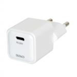 Sieninis įkroviklis DELTACO, 1X USB-C, PD 20 W, USBC-AC150, baltos sp.