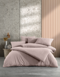 Medvilninės patalynės komplektas CREYA STONE WASHED TAUPE, 160 x 200 cm, 50 x 70 cm, 100% medvilnės