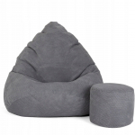 Sėdmai&scaron;is su pufu Mega Dot Velour M, 75x95 cm, tamsiai pilkas