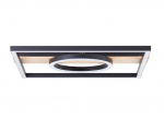 Lubinis LED &scaron;viestuvas BRILLIANT MAUREEN, 24W, 3000K, 2700lm, juodos/medžio sp 42x40x5,5cm