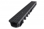 Latakas ZMM-MAXPOL su plastikinėmis juodos sp. Line grotelėmis, 1000 x 98 mm