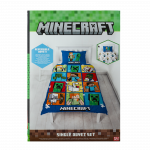 Vaiki&scaron;kas patalynės komplektas MINECRAFT, 2-jų dizainų, 140 x 200 cm, 50 x 70 cm, 100% medvilnės