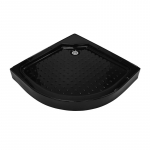 Du&scaron;o kabinos padas OCEAN 80x80, juodas pusapvalis