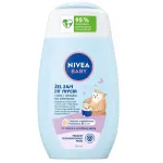 Vakarinis kūno ir plaukų prausiklis 2 viename Nivea Baby, 200 ml