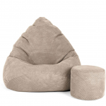 Sėdmai&scaron;is su pufu Mega Dot Velour XL, 90x120 cm, smėlio spalvos