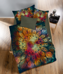 Vaiki&scaron;kas satininės patalynės komplektas CREYA MANDALA 3D, 140 x 200 cm, 50 x 70 cm, 100% medvilnės