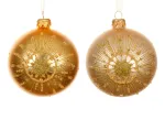 Stiklinis kalėdinis eglės žaisliukas BAUBLES STARBURST, auksinės sp., 2 rū&scaron;ys, 8 cm, 1 vnt