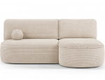 Kampinė sofa - lova Livosa Jarell 18, smėlio sp., de&scaron;ininė, 144 x 220 cm x 93 cm