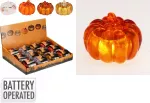 LED dekoracija HALLOWEEN PUMPKIN, 4 rū&scaron;ių, 3 x LR44 (įeina), 7 x 8 cm