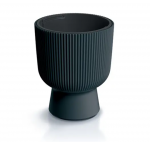 Plastikinis vazonas MILLY, ant kojos, su įdėklu, antracito sp., 30 x 36,5 cm