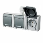 Trivietis ki&scaron;tukinis lizdas AQUANT, IP65, 230 x 81 x 56 mm