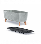 Plastikinis vazonas GRACIA CASE, betono sp., 58 x 24 x 23,5 cm